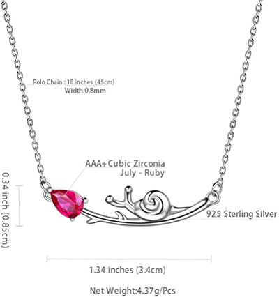 Aurora Tears 925 Sterling Silver Snail Necklace - SimpleStore99