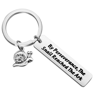 by Perseverance The Snail Reached The Ark Inspiration Keychain - SimpleStore99